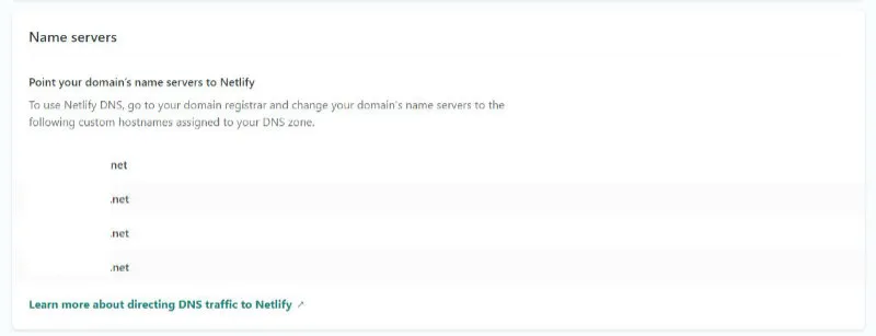 Netlify Name servers list
