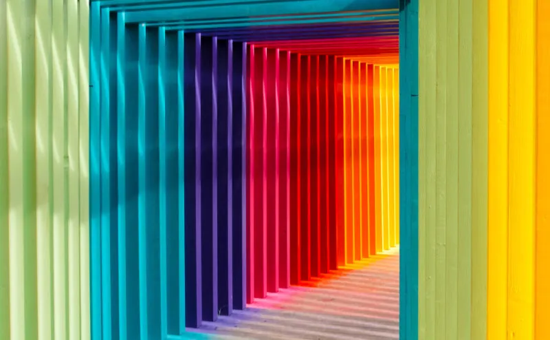 A side-by-side example showing color reproduction differences between a wide-gamut and a narrow-gamut monitor