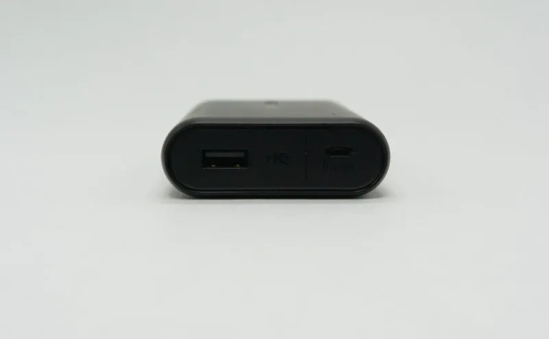 Anker PowerCore 10000 input and output ports (USB Type-A and micro-B)