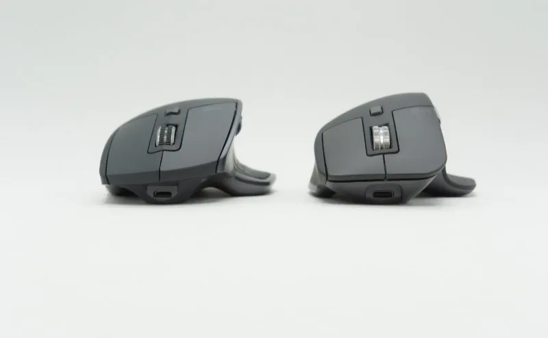 Logitech MX Master 2S and MX Master 3 viewed head-on