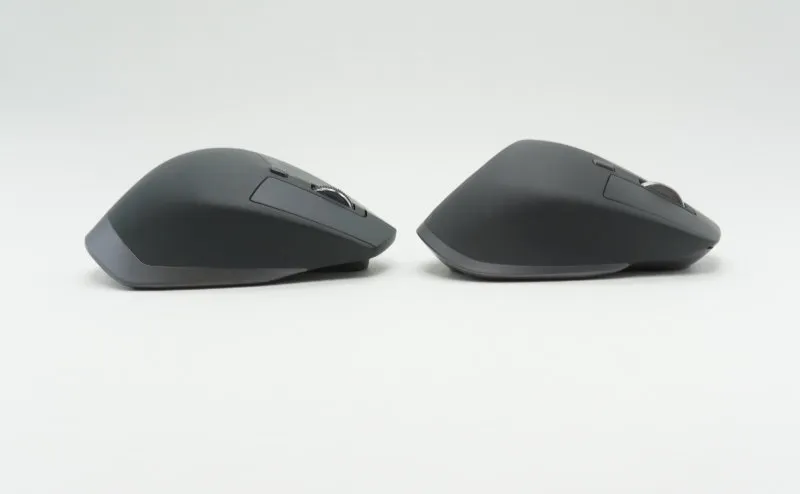 Logitech MX Master 2S and MX Master 3 viewed from the right side