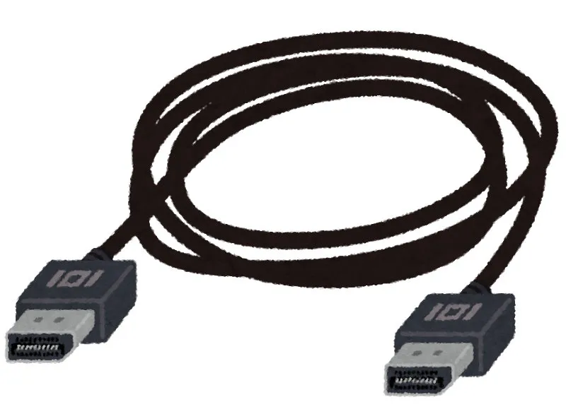 The DisplayPort connector shape (a rectangle with a notch on one side)