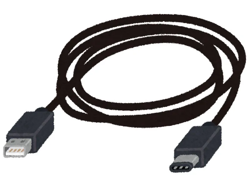The USB Type-C connector shape (a rounded rectangle, reversible top to bottom)