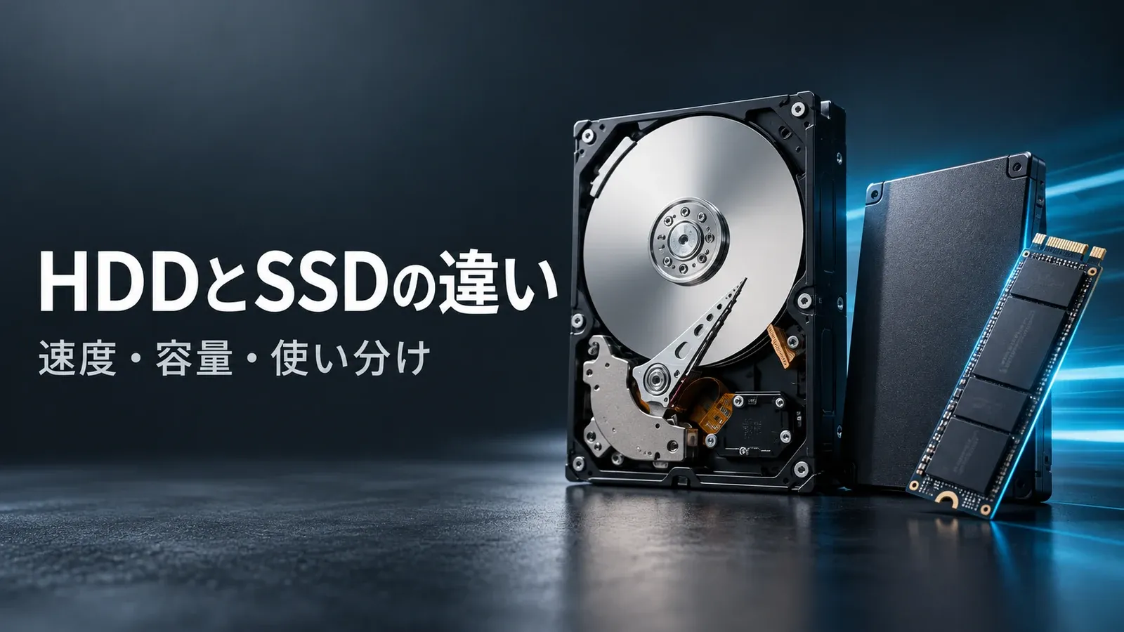 HDDとSSDの違い — 用途別の選び方と寿命・容量の計算
