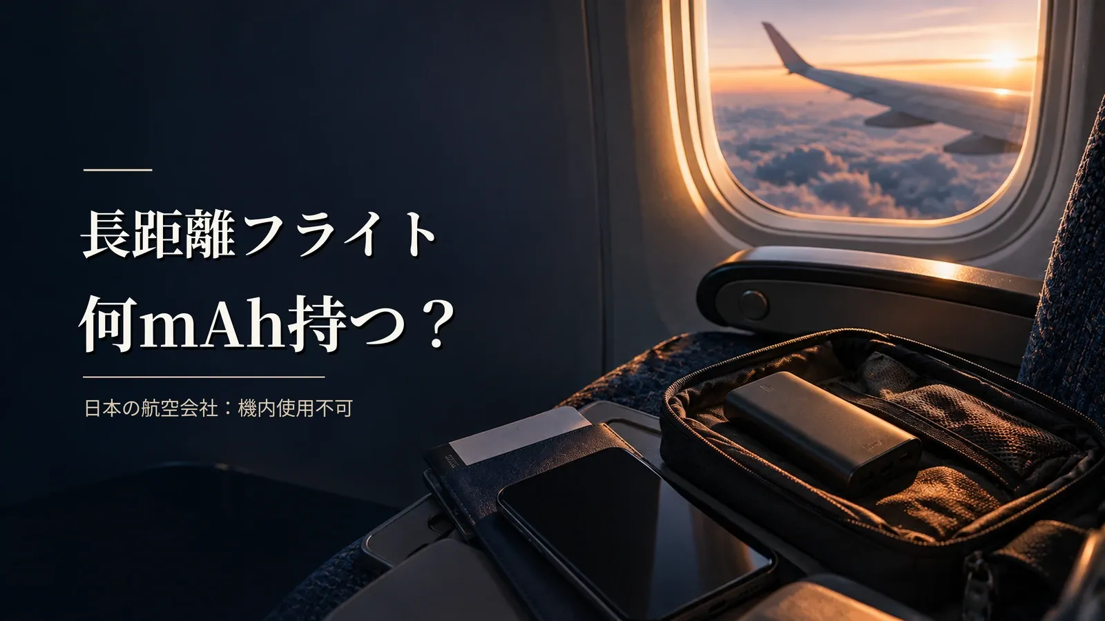 長時間フライトのモバイルバッテリーは何mAh？日本の航空会社は機内で使えない