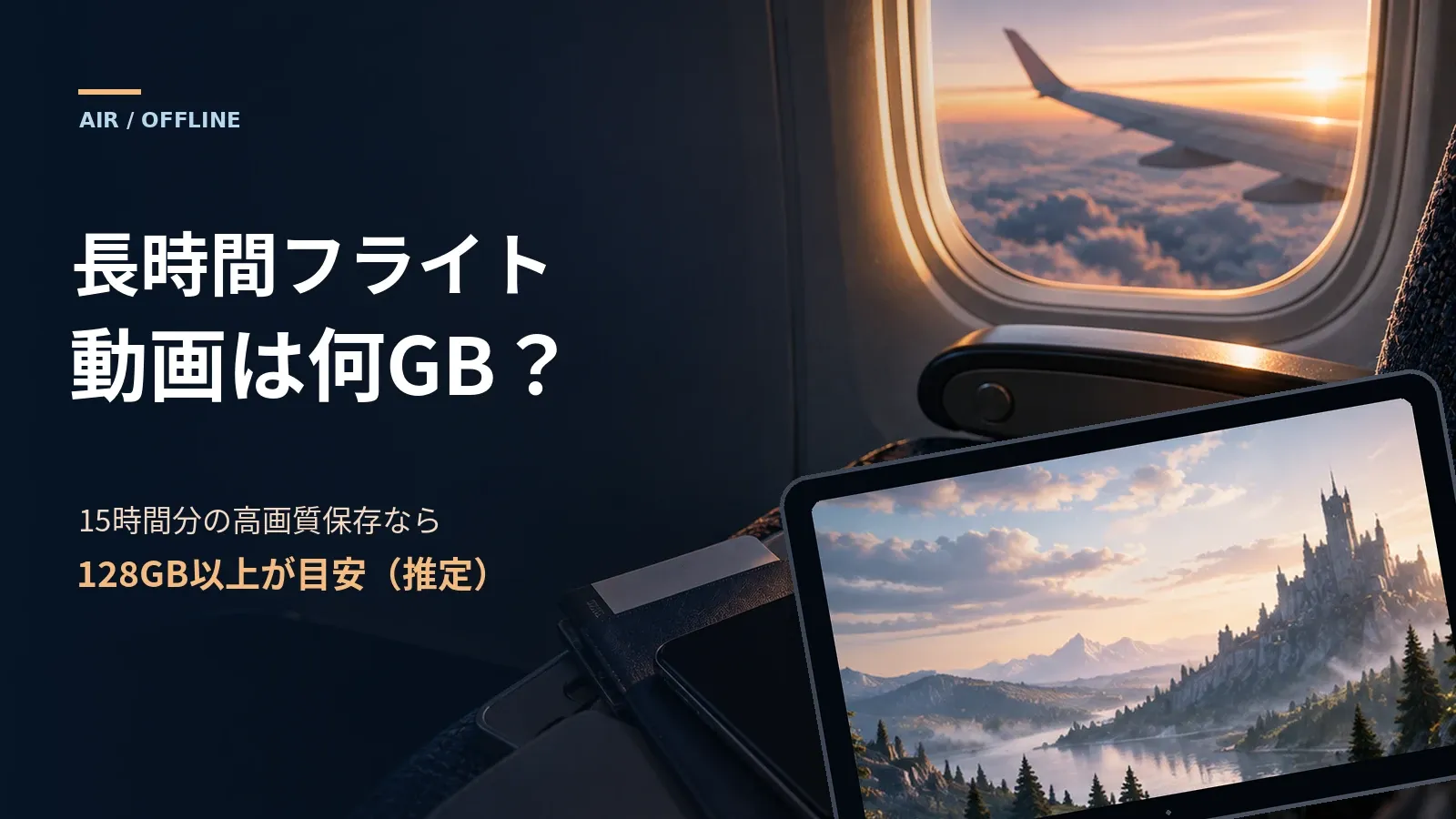 長時間フライトに持っていくタブレットの選び方（容量は何GB？）
